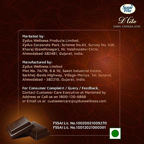 Image of Sugar Free D'lite The Dark Collection Assorted Chocolate Gift Pack 120gm With Premium Rakhi