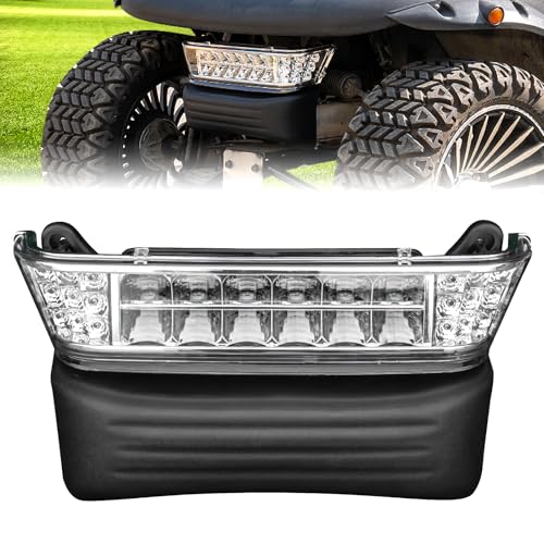 NOKINS Club Car Precedent Light Kit with Bumper for Club Car Precedent 2004-UP Electric Gas Golf Cart - 12V LED Headlight & Turn Signal Light(Fit #102524800/1025248-01) (Single Front Light)
