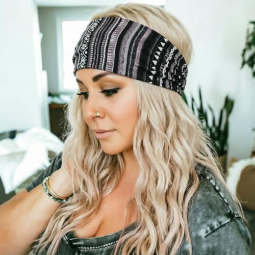 Image of DRESHOW 4 Pack Turban Headbands for Women Wide Vintage Head Wraps Knotted Cute Hair Band Accessories