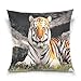 HMZXZ Housse de coussin 45,7 x 45,7 cm - Imprimé tigre - Housse de coussin décorative pour canapé, chambre à coucher, maison, salon