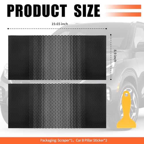 2PCS Car B Pillar Sticker Decal,Stylish Carbon Fiber Texture Car Pillar Decals for B-Column Protection,Waterproof Door Pillars Decals Kit Cars Exterior Accessories with Squeegee - Image 2