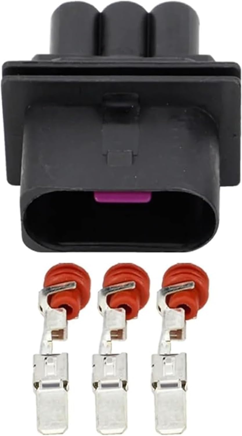 3 Pin 1J0 906 443 Fan Plug Terminal DJ70328-6.3-11/21 3P(5 Sets Male) Harness Connector Repair Kits(5 sets male female)