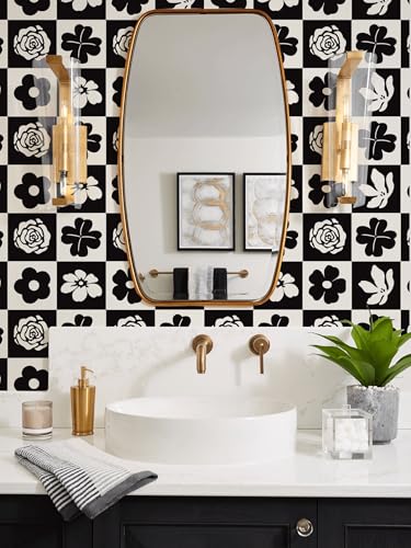 Ismoon Black and White Wallpaper Modern Peel and Stick Wallpaper ...