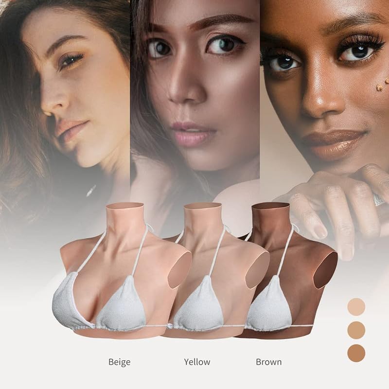 Minaky Silicone Breastplate Fake Boobs Realistic B-H Cup Breast forms for Crossdressers Transgender Drag Queen Cosplay