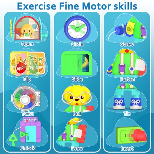 Toddler Toys for 1-2 Year Old Boy, Musical Montessori Busy Board, Early Educational Toy for Toddlers 1-3, Motor Skills Developmental Toy for 12-18 Month Age, Birthday Gift for 1+ Year Old Boy Girl - Image 4
