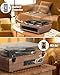 WOCKODER Turntable Built-in Four Speakers Vintage Vinyl Record Players HiFi Belt Drive System with Phono Preamp ATN-3600L MM Cartridge BT Wireless Aux-in RCA Line Out Auto Off Mahogany Brown Nostalgic