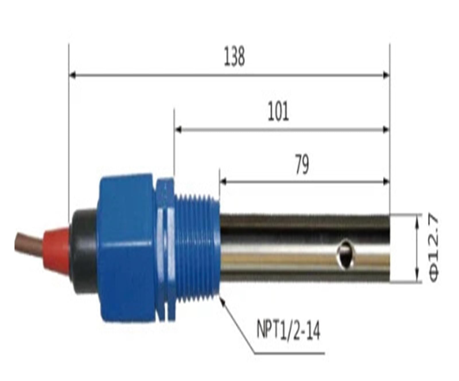 KOSBO Sensor de sonda de electrodo de conductividad Industrial, compensación de Temperatura NTC10K de Acero Inoxidable 316L Constante 0,01 0,1(0.1)