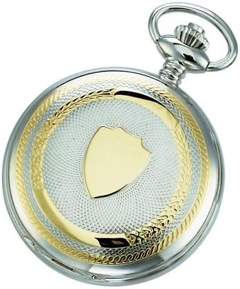 212 Main Charles-Hubert- Paris Brass Two-Tone Mechanical Double Cover Mechanical Pocket Watch #
