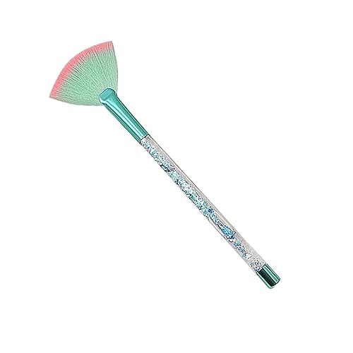 MERIGLARE Brocha de maquillaje con abanico, herramienta cosmética, toca suavemente tu cara, agarre ergonómico, cómodo cepillo para pómulos, sombra