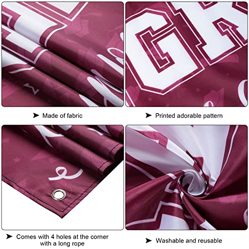 Image of 37Pcs Graduation Banner Balloon Decorations Class of 2026, Congrats Grad Banner Yard Outdoor Decorations, Graduation Balloons Banners Set for High School College Grad Party Supplies, Maroon