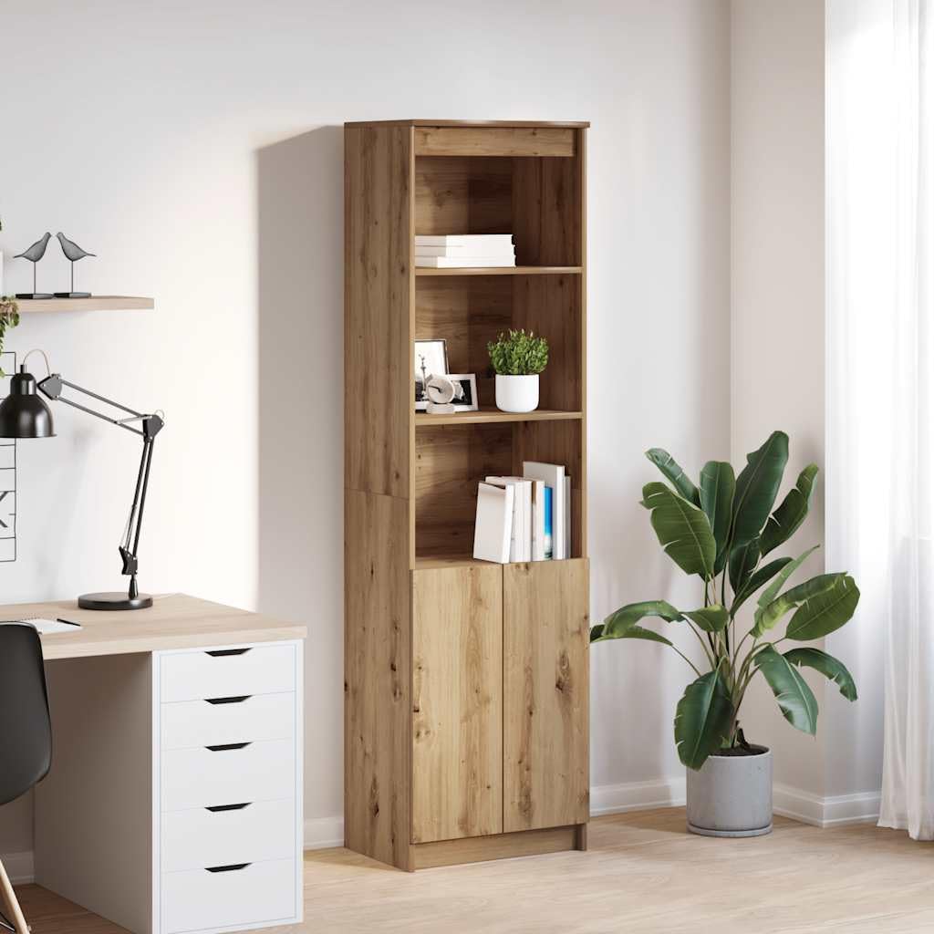 Meuble de rangement chêne artisanal buffet salon bois d'ingénierie armoire bureau 50x35x180cm