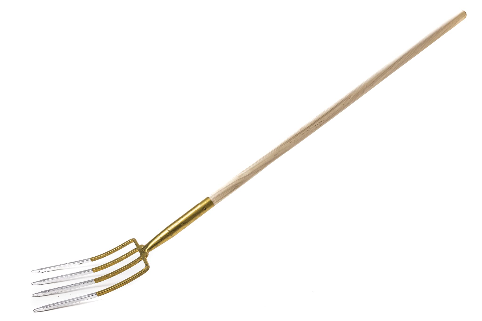 KOTARBAU® Horca de Acero con 4 Dientes, Horca de jardín, Horca con Mango de Madera, Horca para airear Suelos Duros y pedregosos, Horca para Trabajar el Terreno, Horquilla para Campo