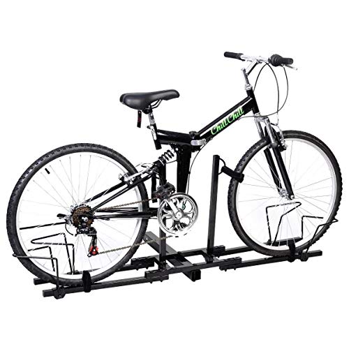 ReunionG 2” Bike Hitch Rack w/Heavy-Duty Steel Frame, Upright Mounted Bike Rack Carrier