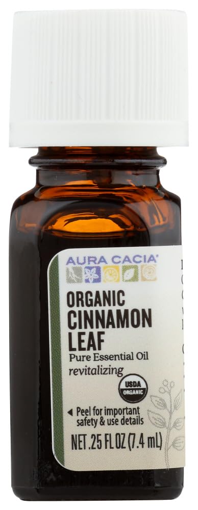 Aura Cacia Essential Oil Cinnamon Leaf (Cinnamomum verum) 0.25 oz