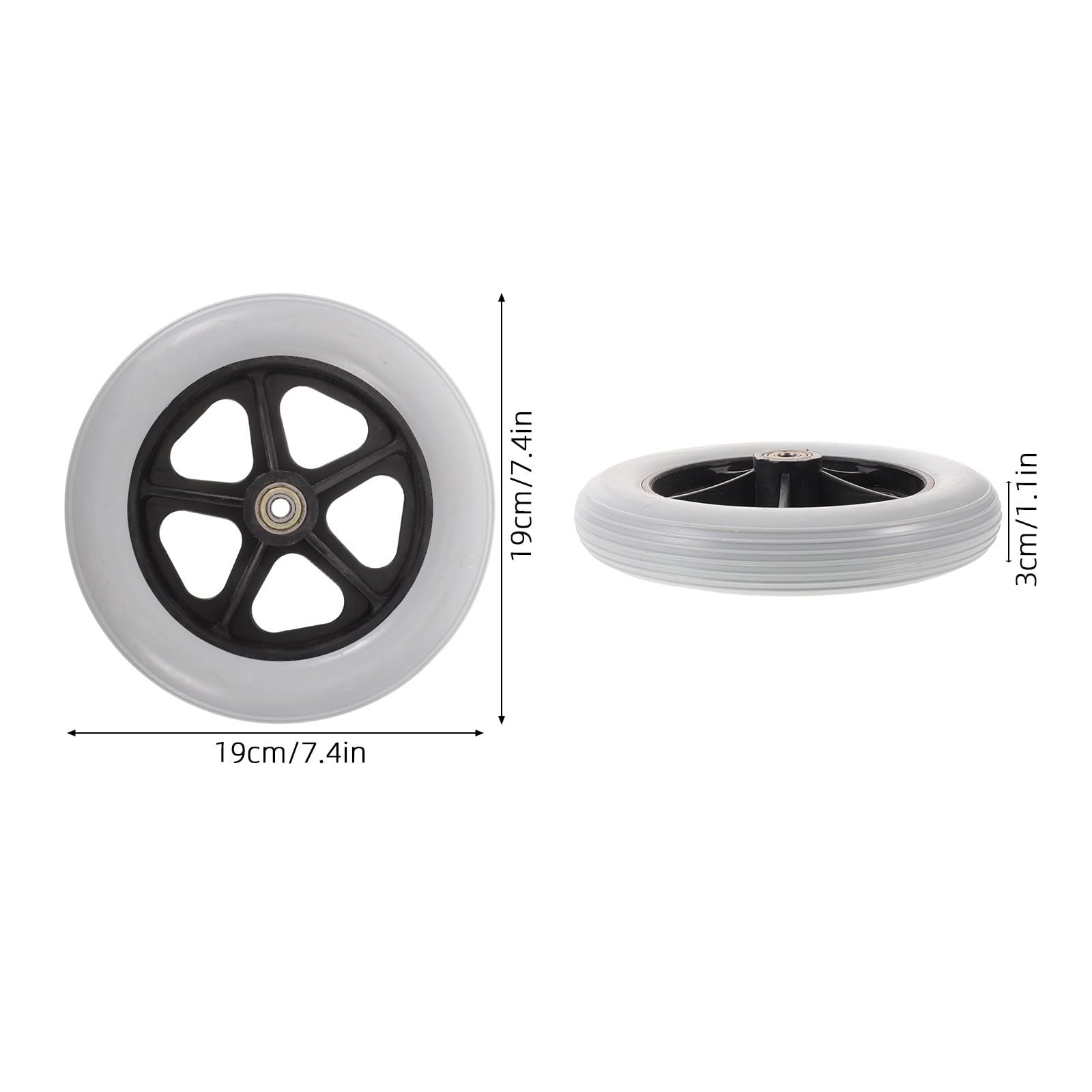 2 Piezas Rueda Delantera para Silla de Ruedas 7,5 Pulgadas