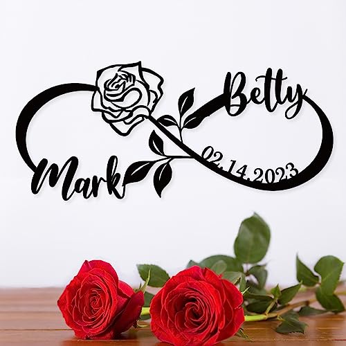 Tnatur Custom Infinity Metal Sign,Personalized Infinity Sign,Infinity Heart Sign Metal Wall Decor,Personalized Engagement Wedding Gifts,Infinity Sign With Names,Wedding Sign cover