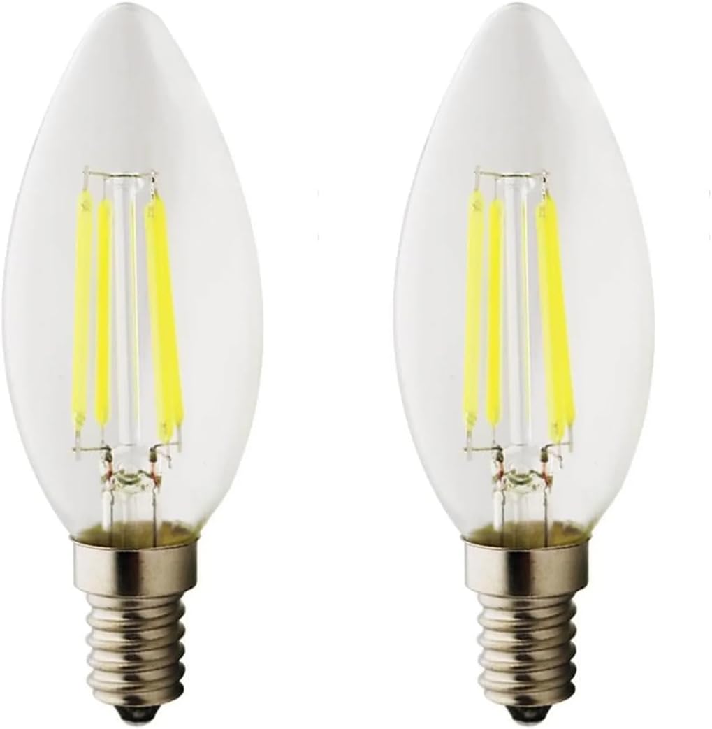 Rustik Led Filament Ampul 4 Watt E14 Duy Sarı Işık Dekoratif Vintage Aydınlatma (2, Şeffaf Cam C35)