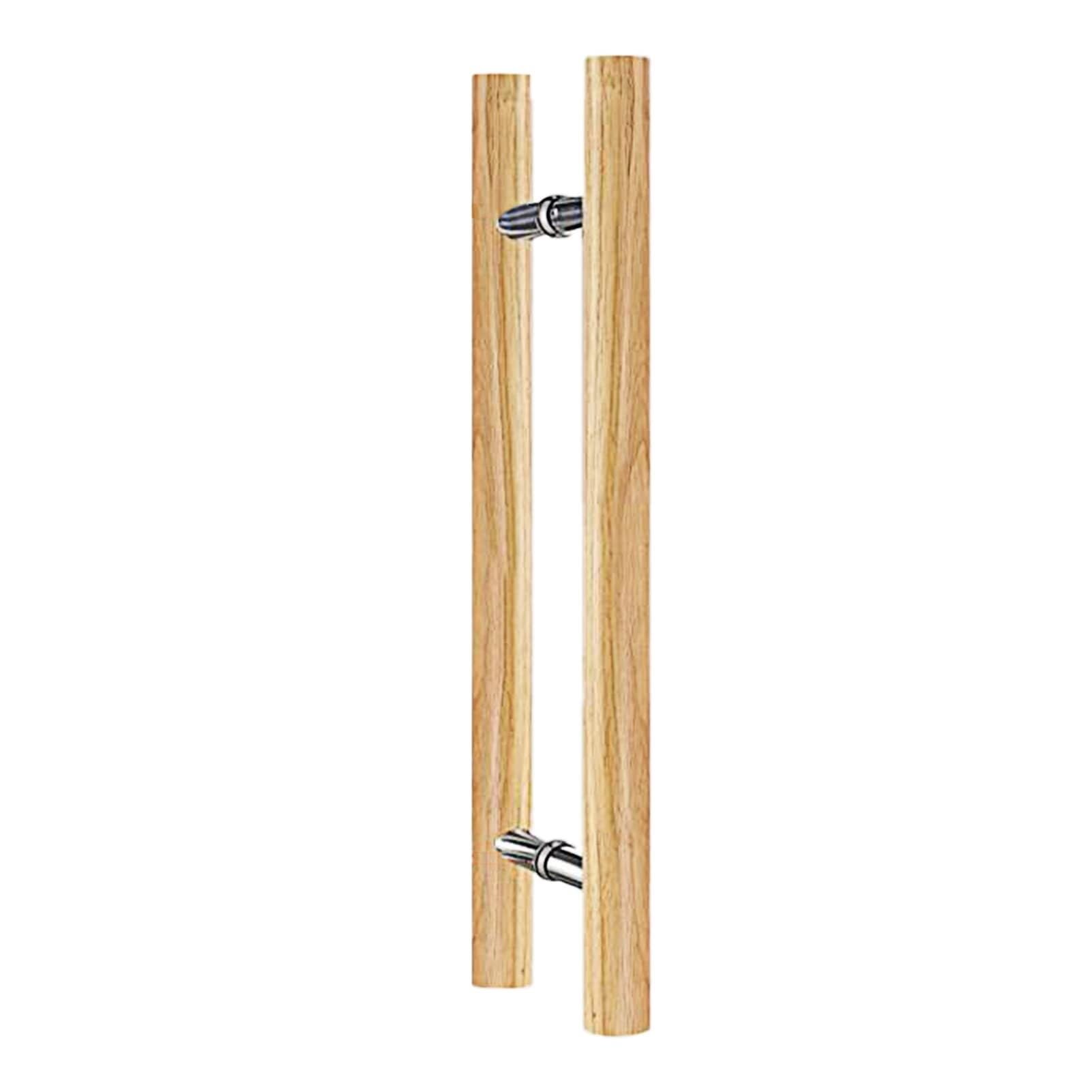 Poignées de porte de grange en bois massif et verre avec vis