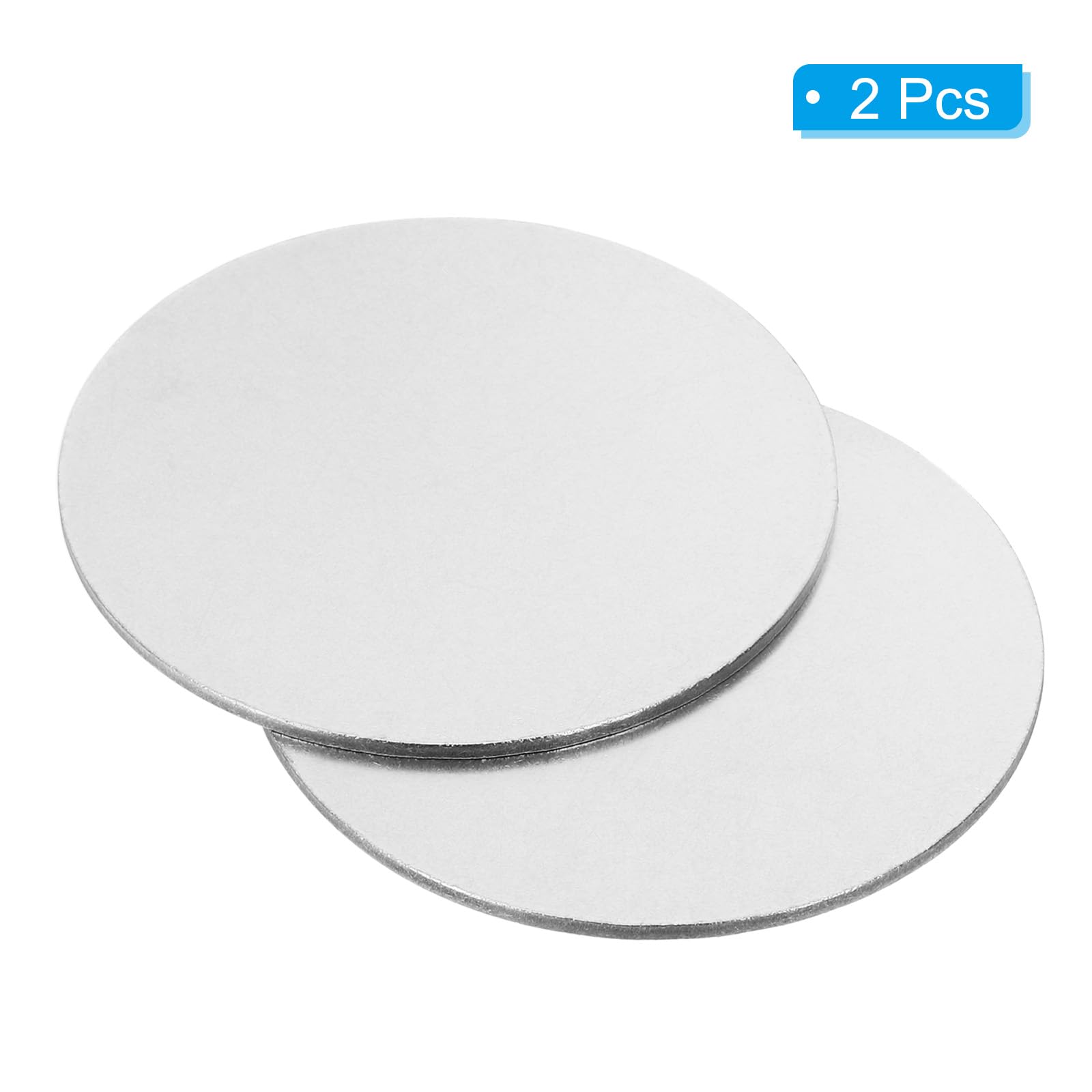 PATIKIL 80mm Steel Disc, 2Pcs Metal Stamping Blanks Tags Circle Round Metal Plate Strike DIY 304 Stainless Steel for Laser Engraving Stamping Craft Name Tag - Image 3