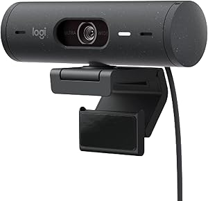 Logitech Brio 500 ウェブカメラ 4 MP 1920 x 1080 ピクセル USB-C グラファイト、W128163427 (1080 ピクセル USB-C グラファイト) (改良版)