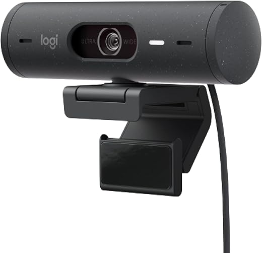 Logitech Brio 500 Full Hd Webcam with Auto Light Correction,Show Mode, Dual Noise Reduction Mics, Webcam Privacy Cover, Works with Microsoft Teams,…