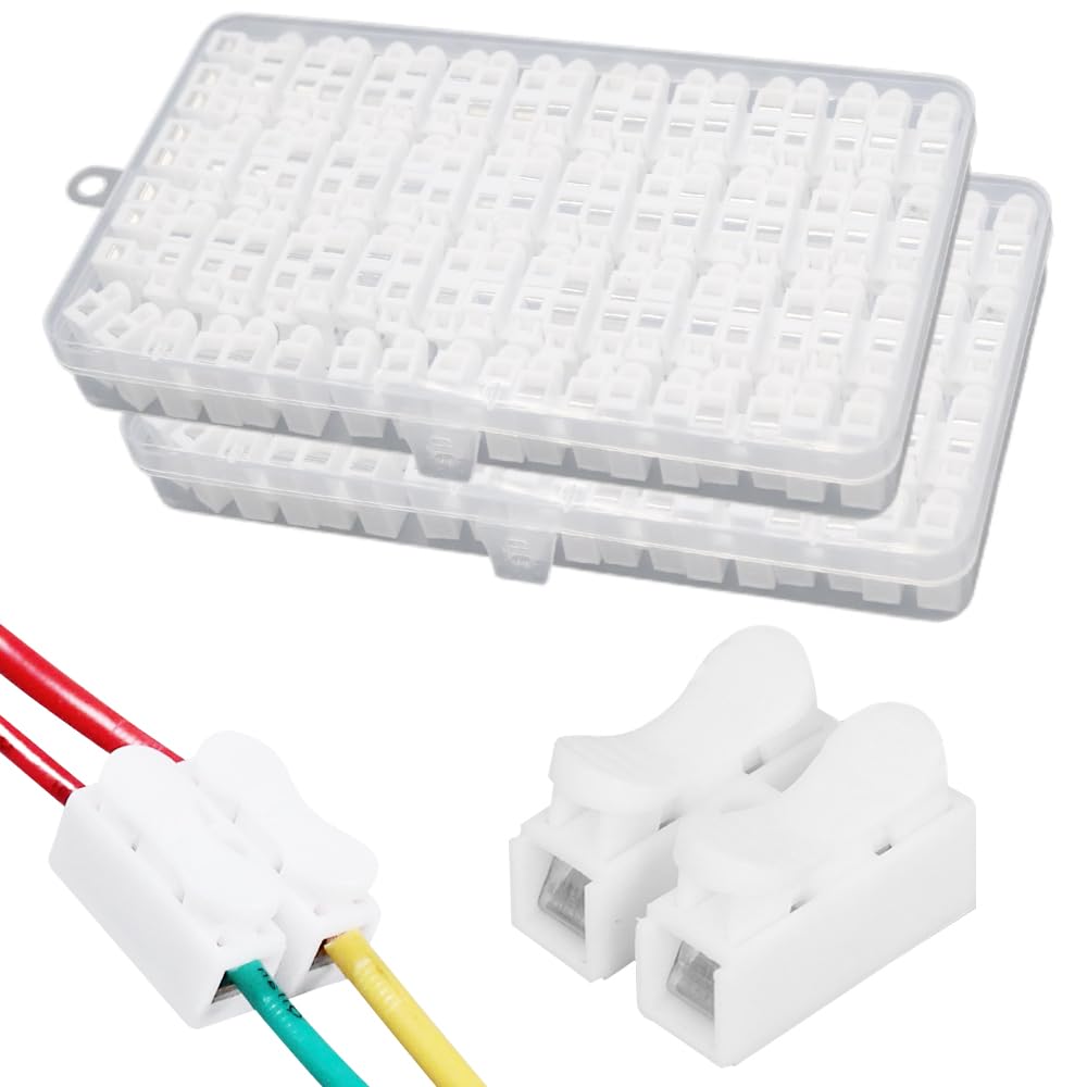 Spring Quick Connector Wire, 2024 New Push Quick Wire Cable Connectors Electrical Cable Connectors Block, Upgrade Spring Clamp Terminal Cable Connector for Home Appliances (200, CH-3)