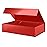 PACKHOME Extra Large Gift Box 17.5x11.3x4.3 Inches, Sturdy Shirt Box with Magnetic Lid for Clothes and Large Gifts (Glossy Red)