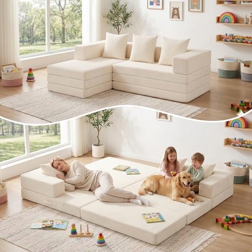 65' Boneless Couch,Convertible Sleeper Sofa...