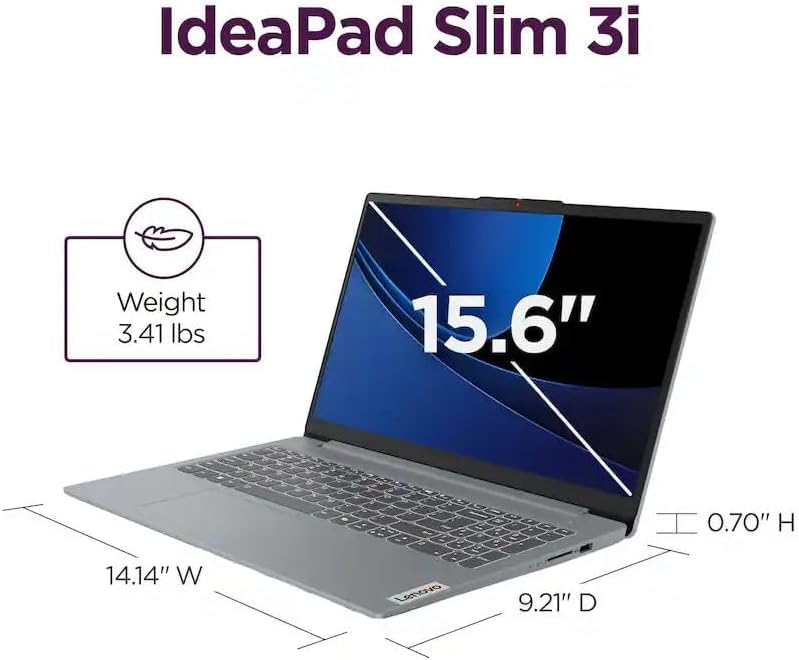 Image of Lenovo IdeaPad Slim 3i, 15.6 inch FHD Laptop, Microsoft 365 Included, Quad-Core Intel N150, 8GB DDR5, 128GB SSD, Win 11, Dolby Audio, Numeric Keypad