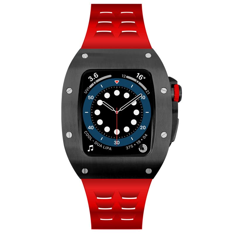 Kit de modification de luxe Apple Watch 45mm bracelet silicone EZZON robuste pour homme