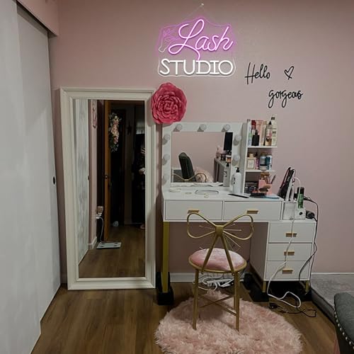 Image of Lash Studio Neon Sign Eyelashes Room Neon Signs Lash Tech Gifts | Lash Neon Sign, Salon Spa, Beauty Makeup Studio, Barber Shop Decoration, Lash Tech Gift for Salon Owners