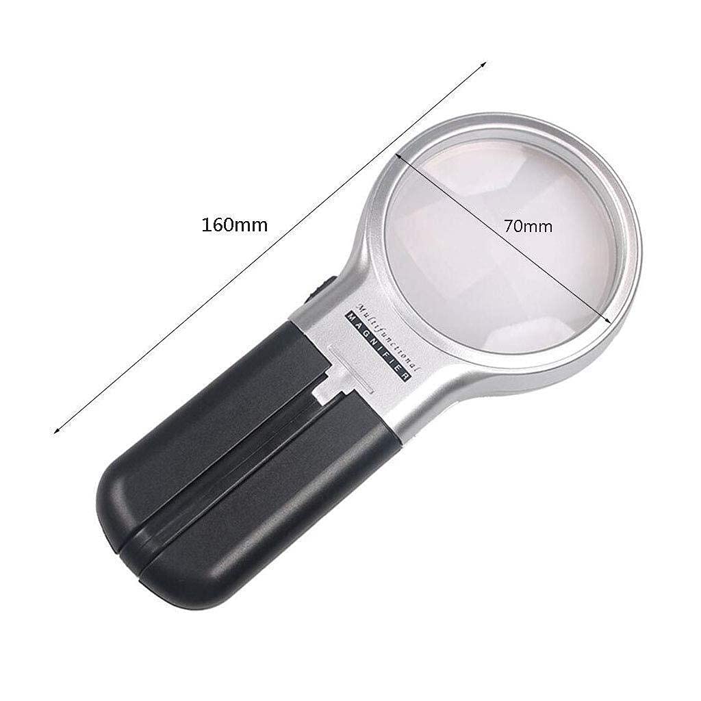 Loupe, éducative, recherche, optique HD 10x avec LED pour lire les personnes âgées, étudiants, poche portable, pliable, multifonction, identification de bureau caritatif