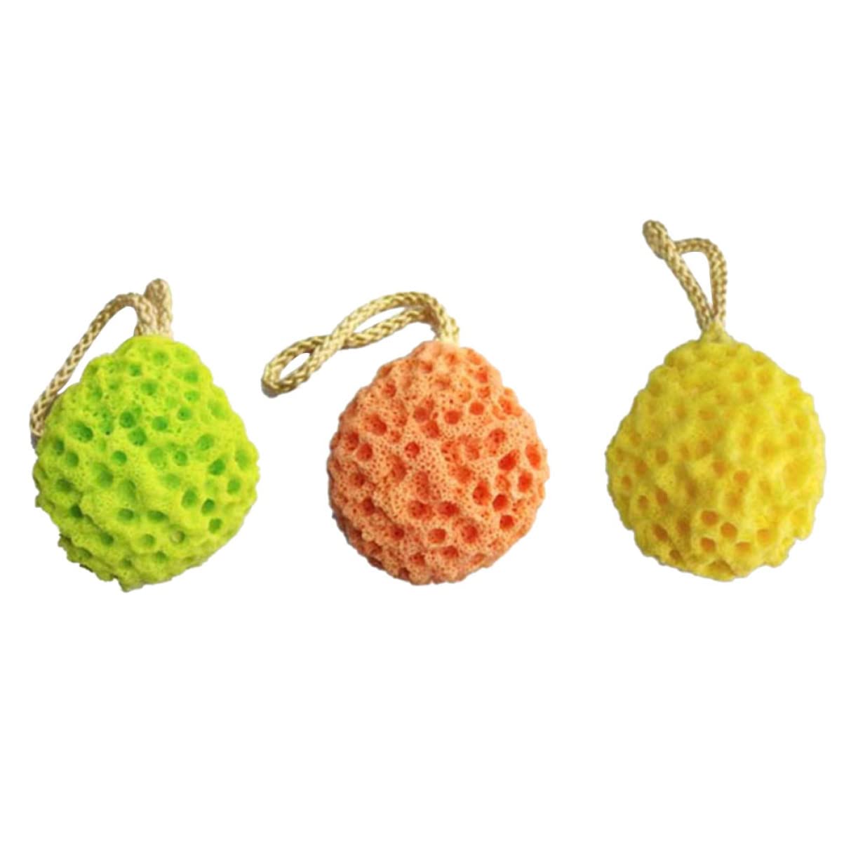 FRCOLOR 9piezas Esponjas Exfoliantes De Con Cuerda Colgante Accesorios Para Adultos y Verde Para Limpieza y Masaje Casa Hotel o