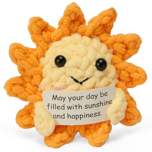 Beeboy Emotional Support Crochet Sunshine - Positive Support Plush Gift Ideas for Women, Crochet Ornament Stuff Advent Calendar, Positive Affirmations Amigurumi Dolls
