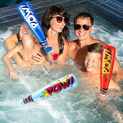 Artcreativity 20 Inch Pow Inflatable Baseball Bats, (Pack Of 12), Baseball Goodie Bags Favors & Superhero Birthday Boy Party Favors, Inflatable Toys For Kids, Carnival Party Prizes For Kids #TOP2