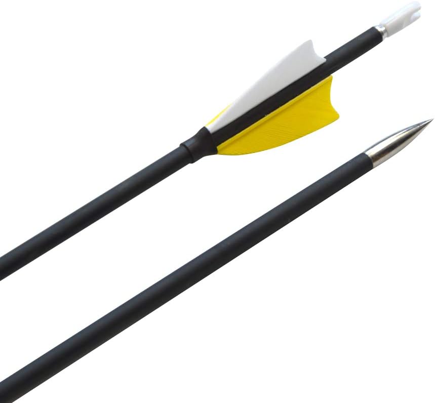 12pcs Archery Carbon Arrow 30 Inch Mixed Carbon Fiber Arrow Spine 1000 Target Shooting Arrow for Outdoors Hunting Practice
