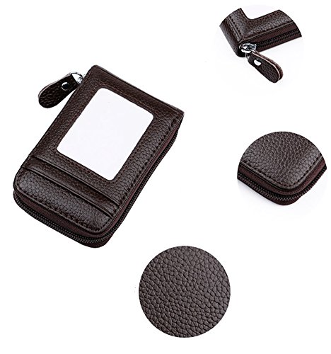 Men's Boys Leather Wallet Credit Card Holder Bag Coin Zipper Pocket Organizer RFID Blocking Thin Purse Hodler2