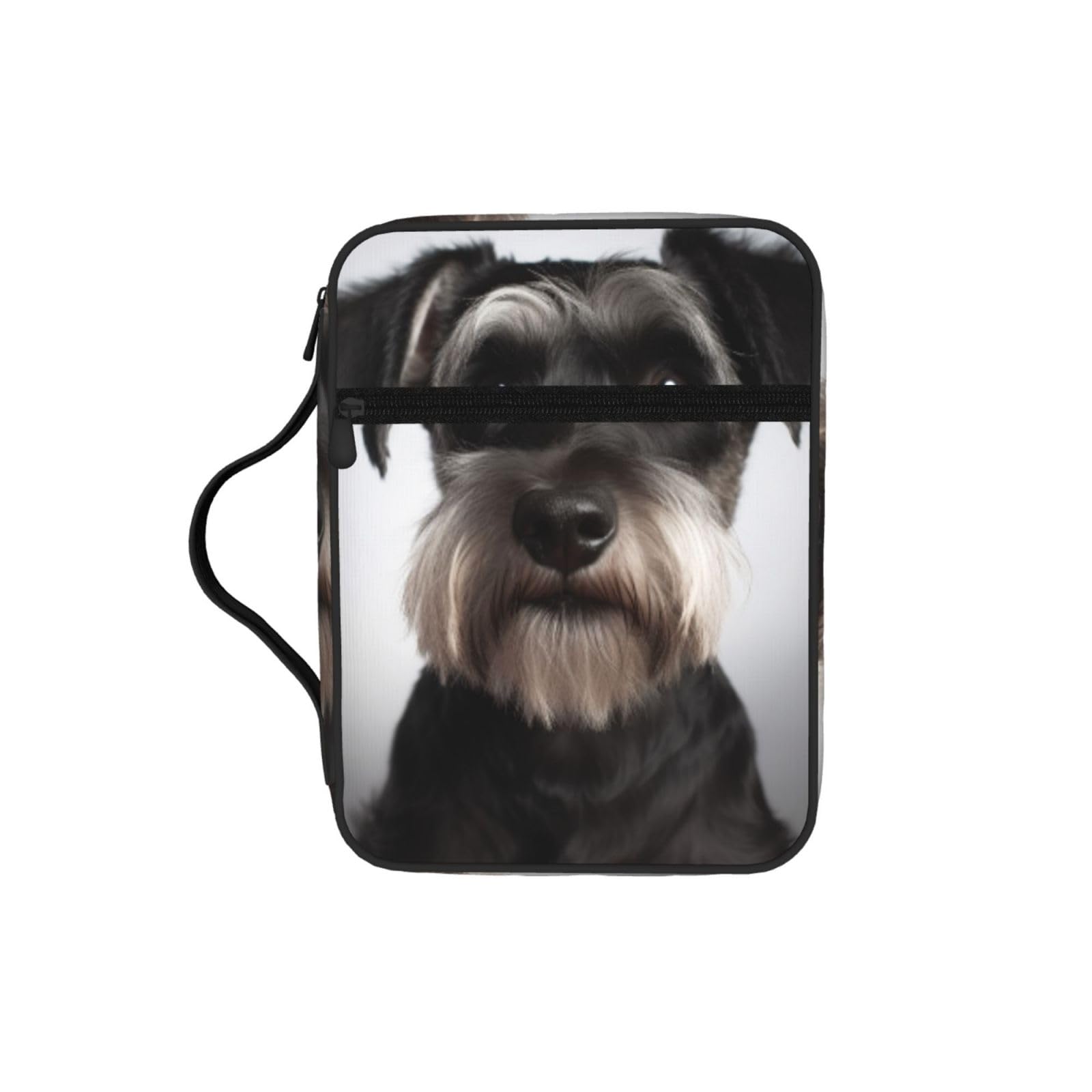 Cute Schnauzer Bible Cover Case Waterproof Bible Bag With Handle Organizer Storage Book Cover For Bible Study