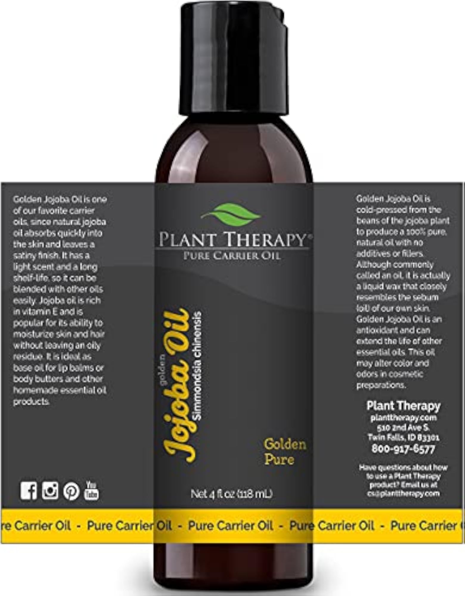 Jojoba Oil 100% Pure Cold-Pressed Moisturizer 4 oz