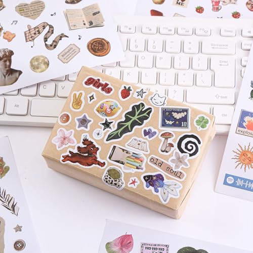 Image of Girl's Korean Sticker Book, Food and Daily Life Theme - 1300+ Cute Dream Style Foodie Stickers, for DIY Scrapbooking Journaling Handbook Decoration Blue