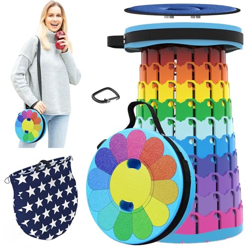 折り畳み椅子 軽量 コンパクト クッションつき 伸縮式チェア 高さ45cmまで調整可能 耐荷重200kg