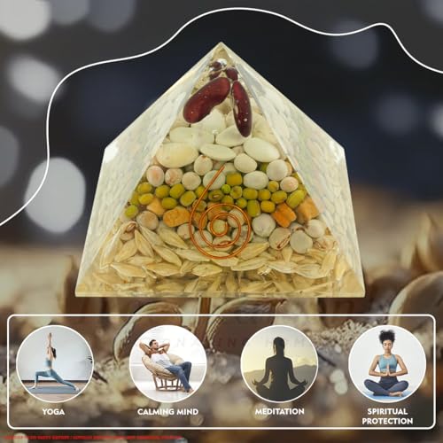 Image of Annapurna Crystal Pyramid | 3 Inch | Feng Shui & Vastu Correction | Crystal Pyramid for Wealth, Meditation, Health, Good Luck | Home & Office Decor | Gift