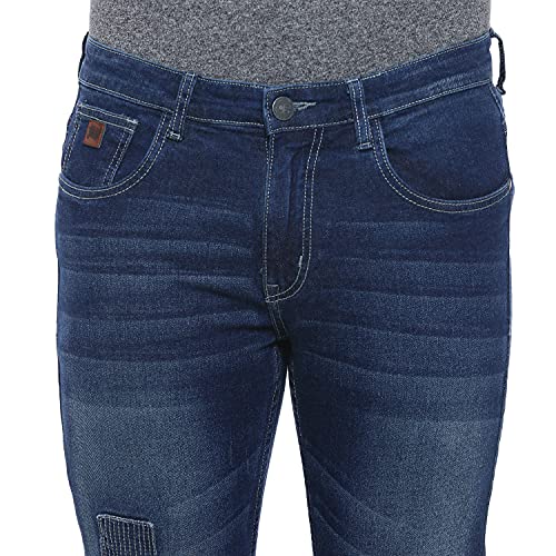 Image of Campus Sutra Men's Slim Jeans (AMZ22JN SHDKTP M PLN DBU AZ Dark Blue 34)