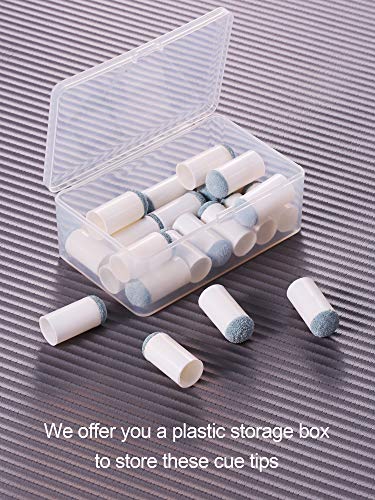 Gejoy 24 Pieces Slip On Pool Cue Tips Billiard Cue Tips Slip-On Cue Tip Replacement With Storage Box #TOP5