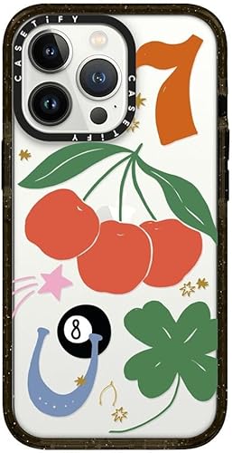 CASETiFY Funda para iPhone 13 Pro Impacto a prueba de golpes - Lucky - Negro transparente