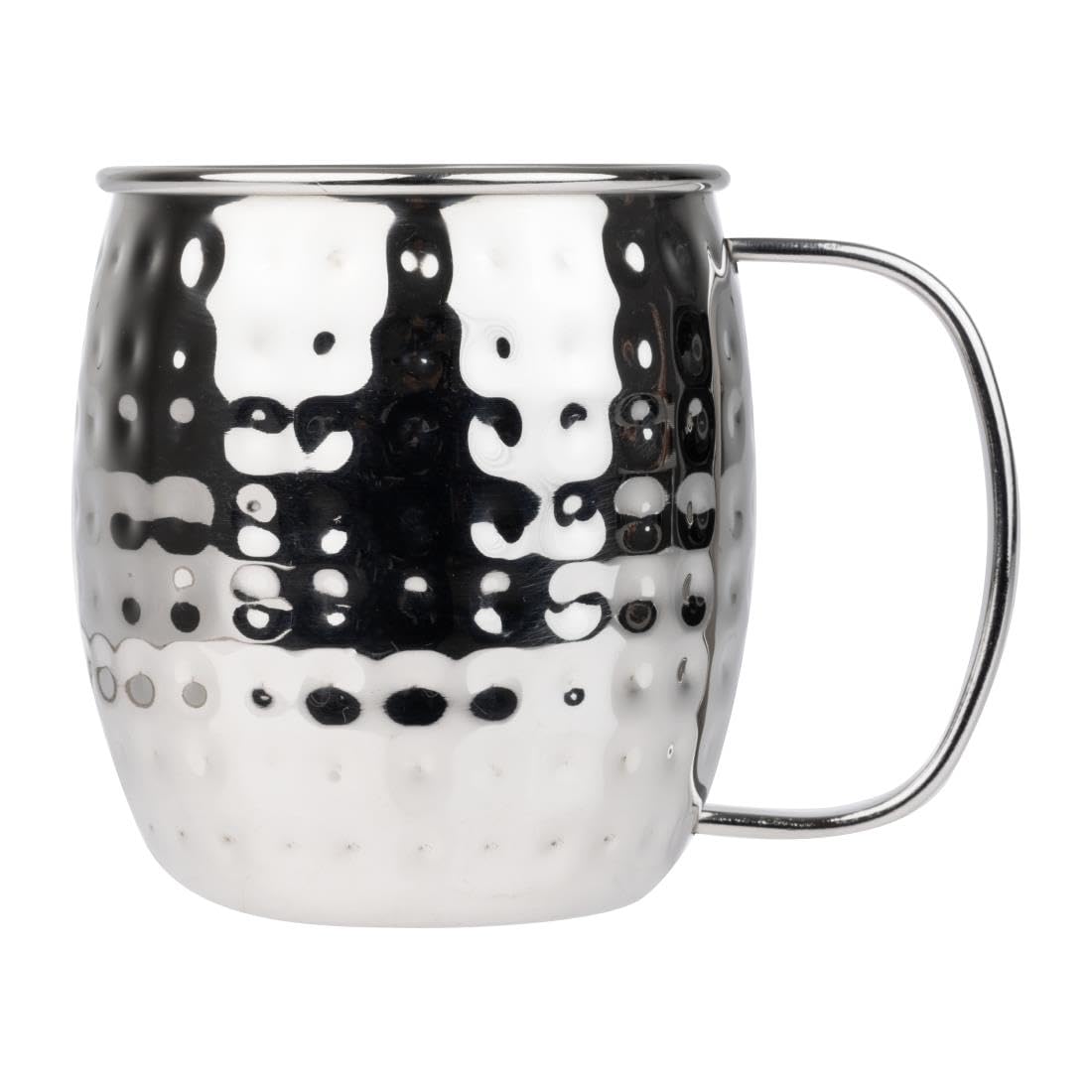 Olympia Hammered Stainless Steel Barware Mug Dishwasher Safe, 440ml