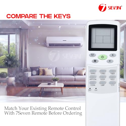 Image of 7SEVEN Compatible with Lloyd AC Remote Control ZH /TY-01 Model 162 Suitable for Split and Window 1 1.5 2 Ton Air Conditioner Remote - Match Each Keys Exactly to Replicate Genuine Remote Function