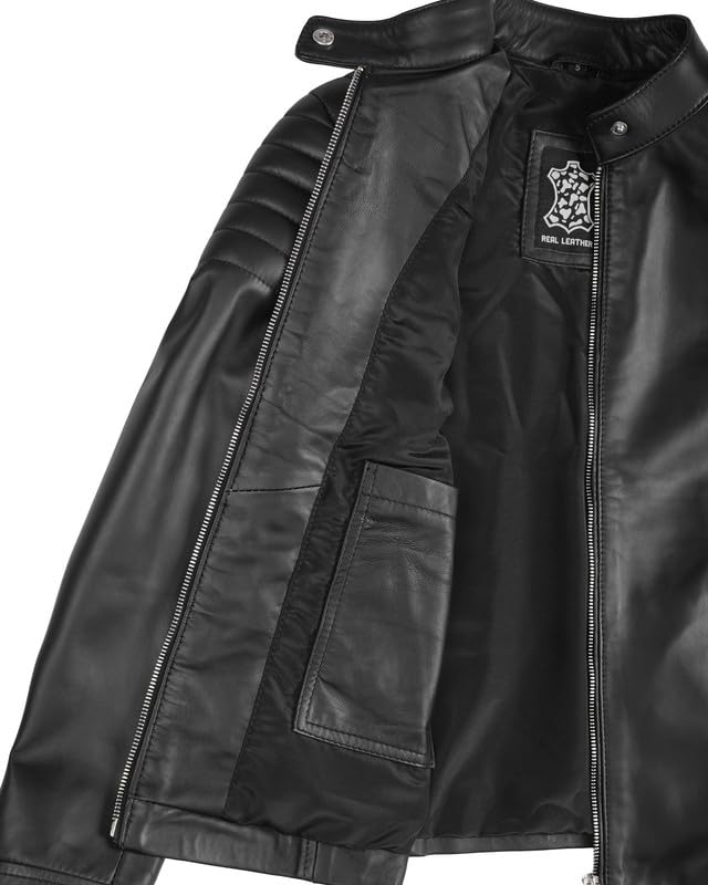 Image of Blingsoul Womens Real Leather Jacket - Asymmetrical Leather Jackets for Women