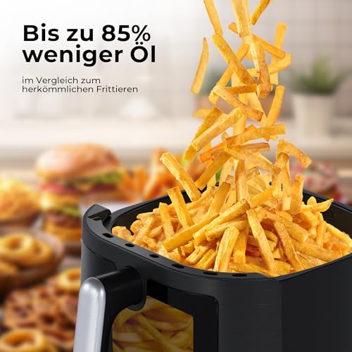 Balter Heißluftfritteuse Airfryer, 5,5 L, Friteuse Heissluftfritteuse XXL mit Sichtfenster, 12 Programme, all-in-1 Air Fryer, inkl. 100 Rezepte, HL-551T 5