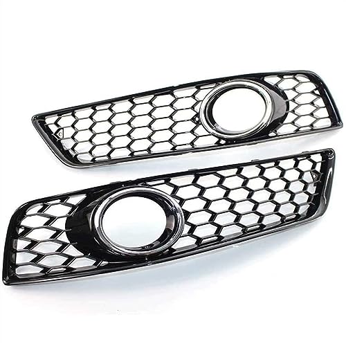 Grille antibrouillard A3 8P 2009-2013 nid d'abeille chrome - Set de 2 caches pour pare-chocs avant